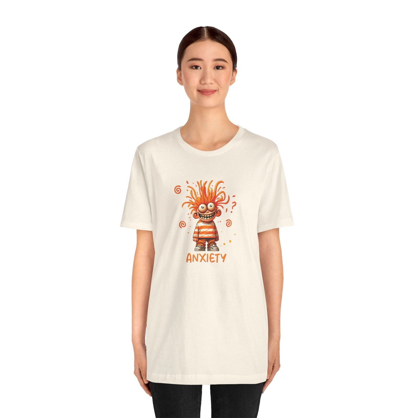 T-Shirt ANXIETY Cartoon Funny Anxiety Shirt — Mental Health Graphic Tee
