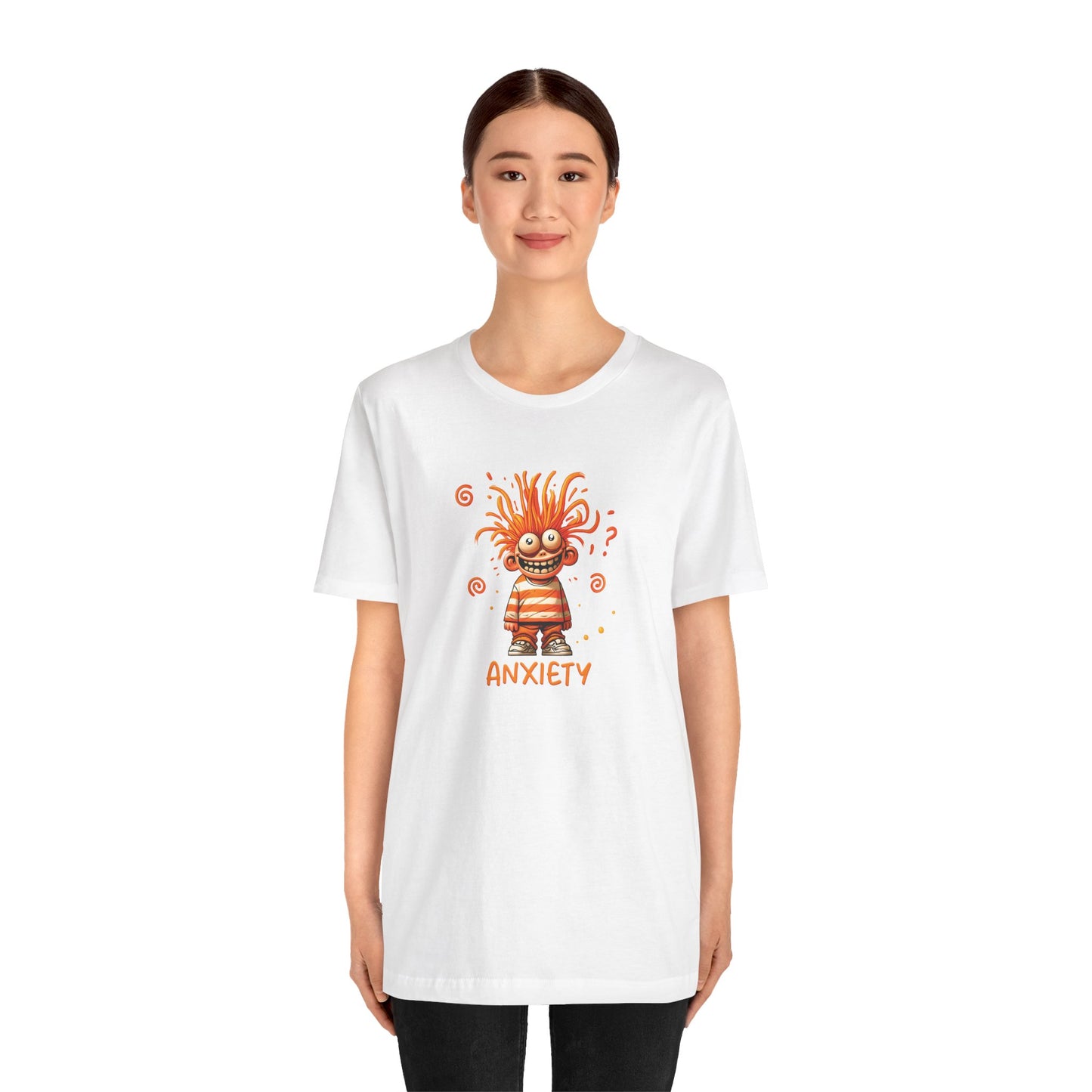 T-Shirt ANXIETY Cartoon Funny Anxiety Shirt — Mental Health Graphic Tee