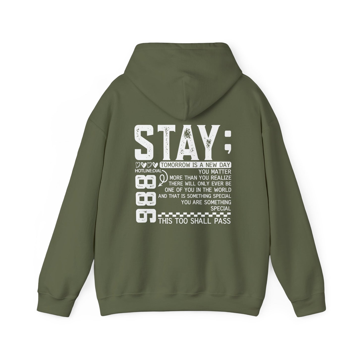Stay, You Matter – Mental Health Matters Hoodie With Back Print