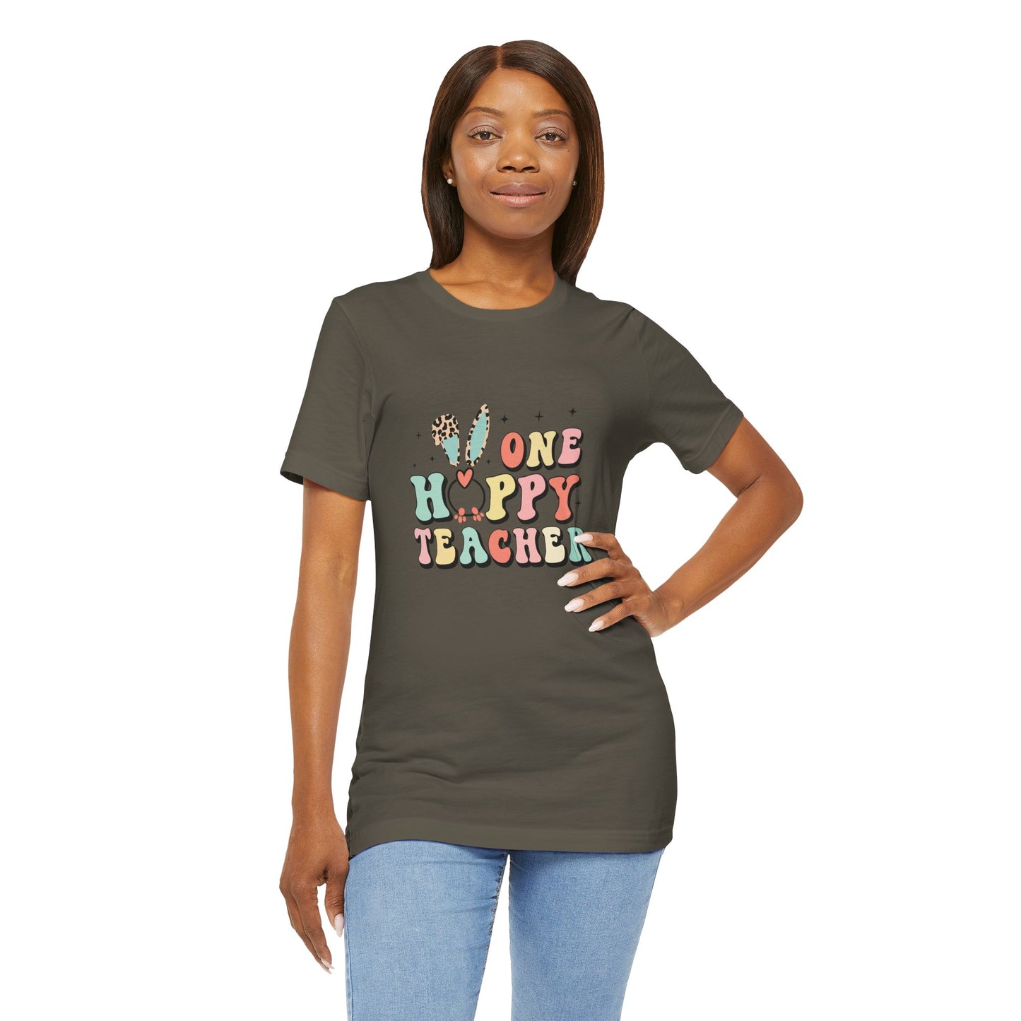 Teacher Easter Shirt – One Hoppy Teacher Bunny Tee