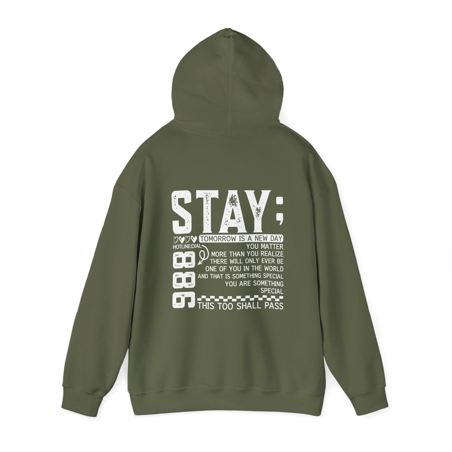 Stay, You Matter – Mental Health Matters Hoodie With Back Print