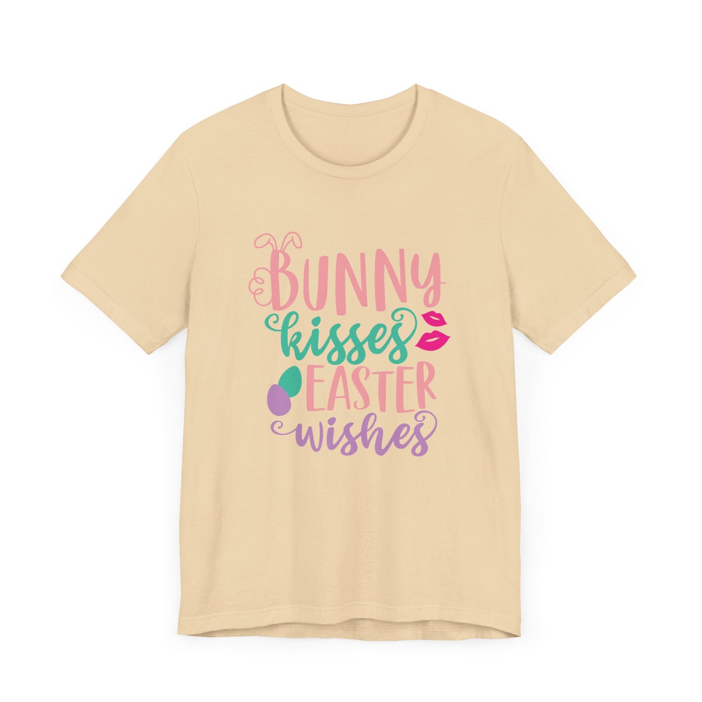Cute Easter Shirt – Bunny Kisses & Easter Wishes Tee for Women | Family Easter Tee