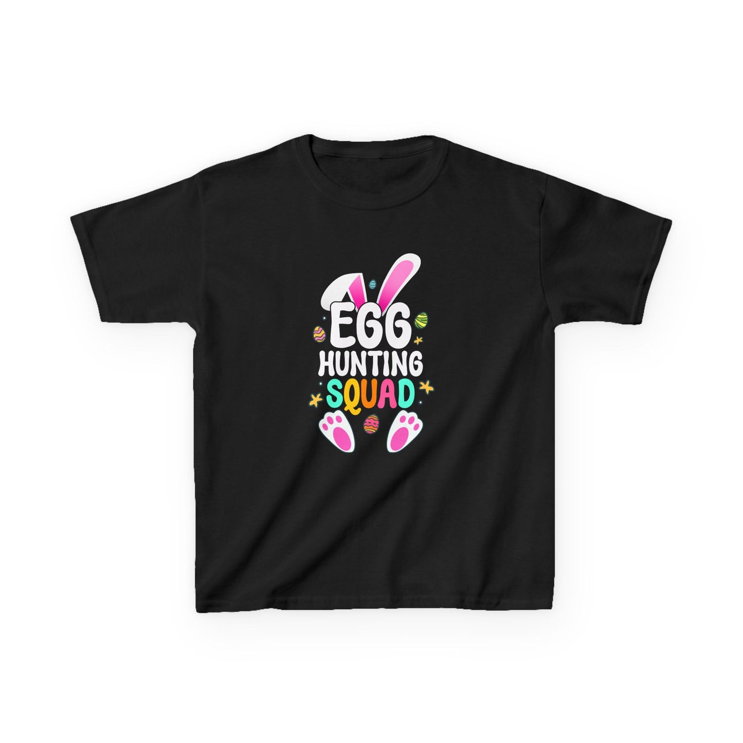 Black Egg Hunting Squad Kids Tee | Matching Easter Shirt for Families