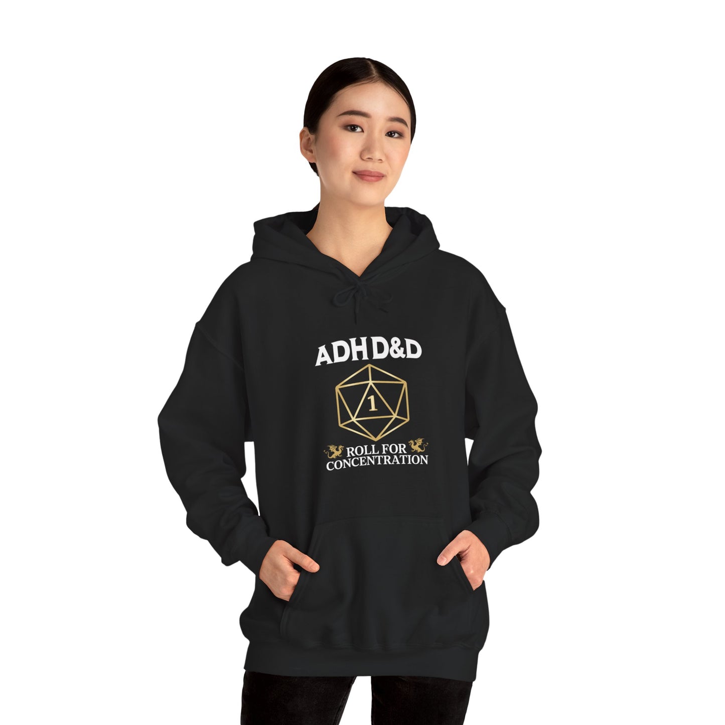Hoodie ADHD&D Roll for Concentration Hoodie – Funny ADHD Graphic Hoodie
