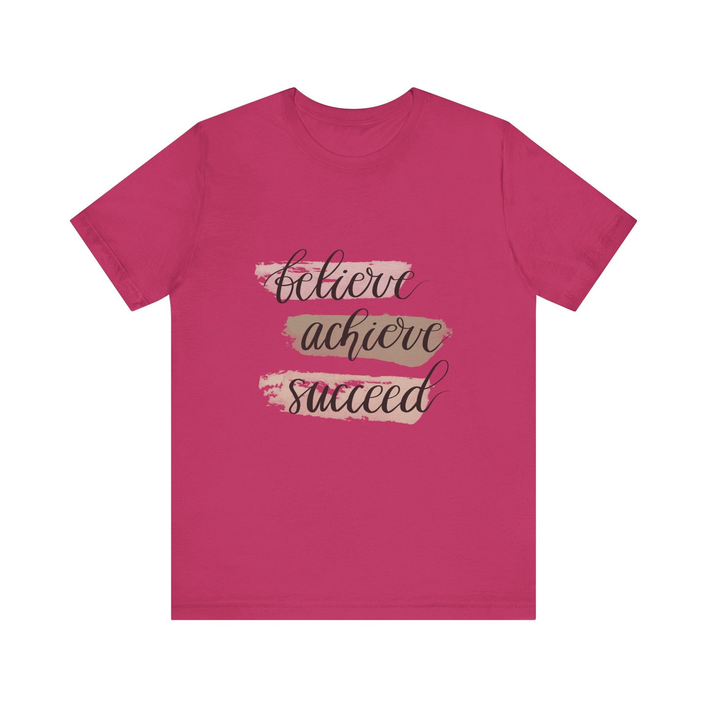 Berry Inspirational T Shirts – Believe Achieve Succeed Tee for Women
