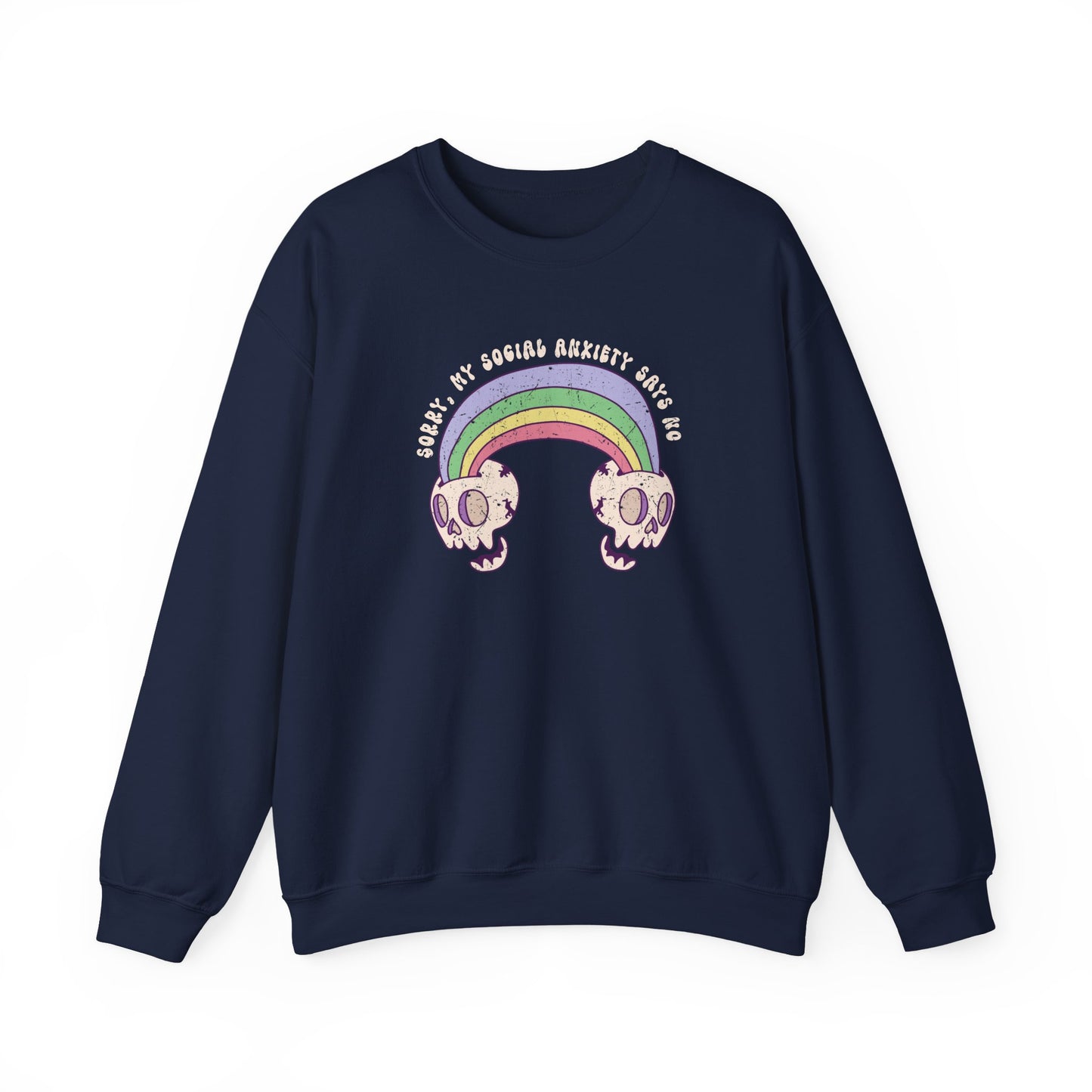 Sweatshirt Sorry My Social Anxiety Says No - Gothic-Inspired Anxiety Sweatshirt