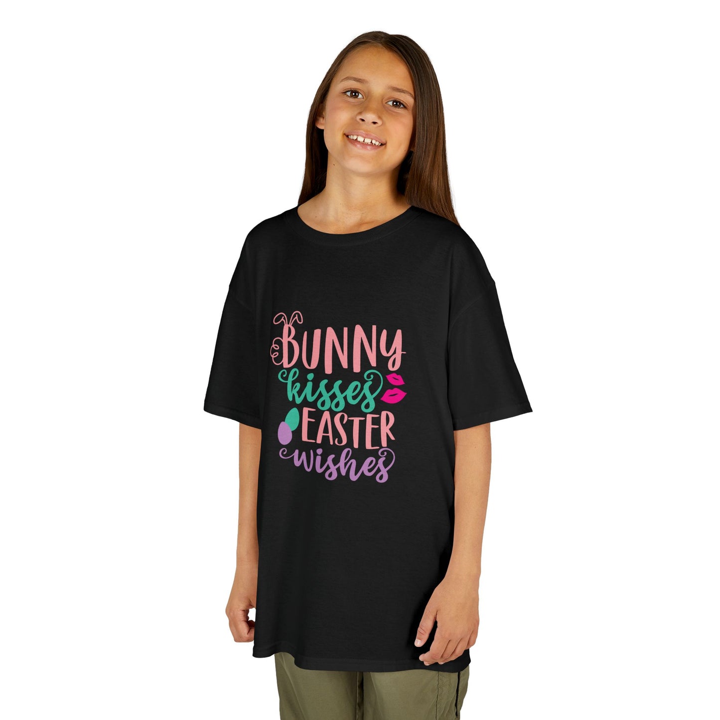 Bunny Kisses & Easter Wishes Kids Easter Shirt | Cute Easter Tee