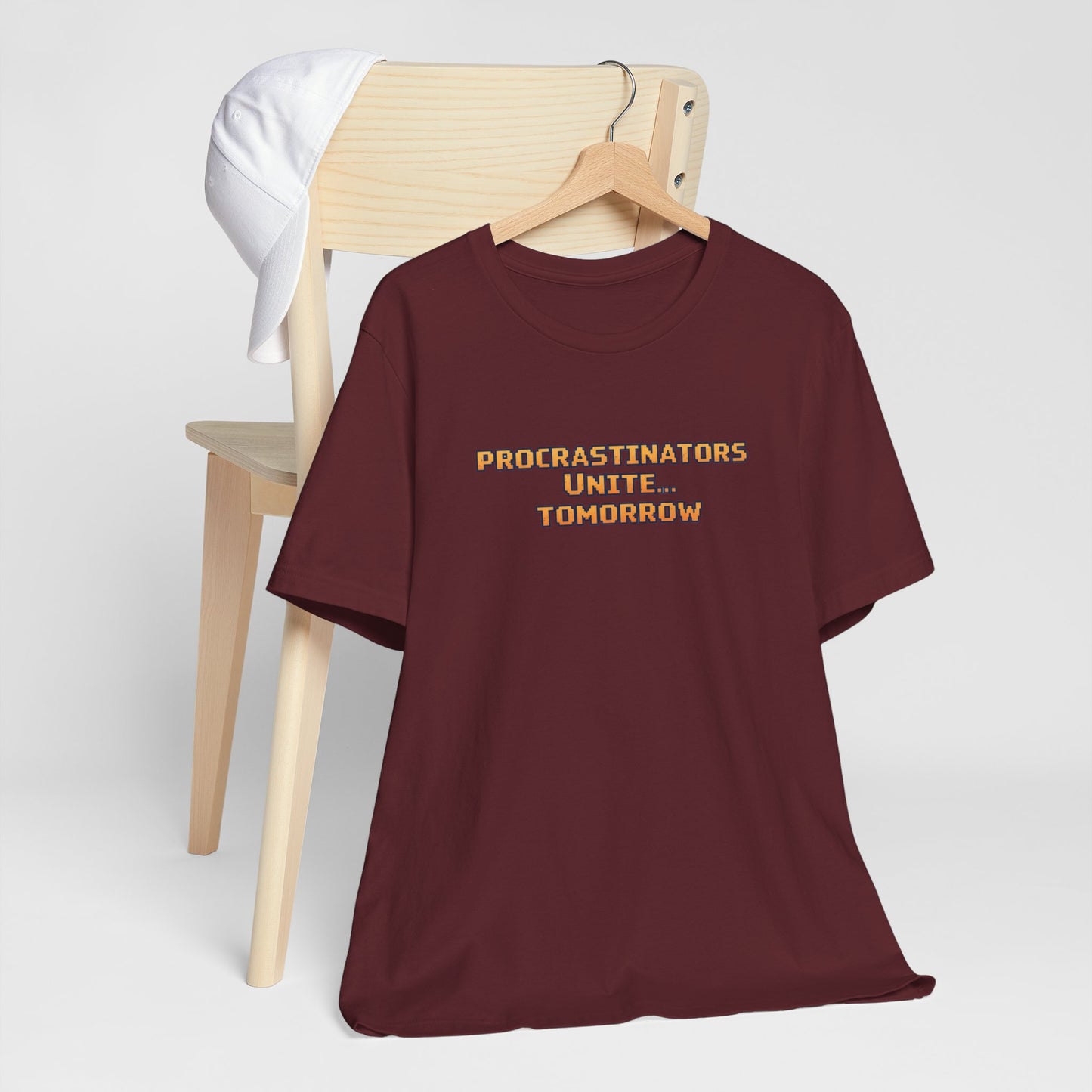 PROCRASTINATORS UNITE... TOMORROW Pixel Retro ADHD Graphic T-Shirt