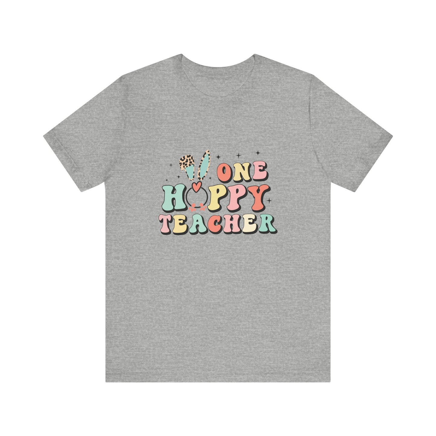 Athletic Heather Teacher Easter Shirt – One Hoppy Teacher Bunny Tee