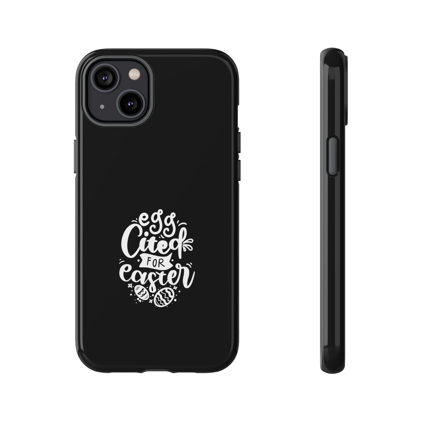 iPhone 14 Plus Glossy Egg-cited for Easter Phone Case | Fun & Trendy Spring Cover