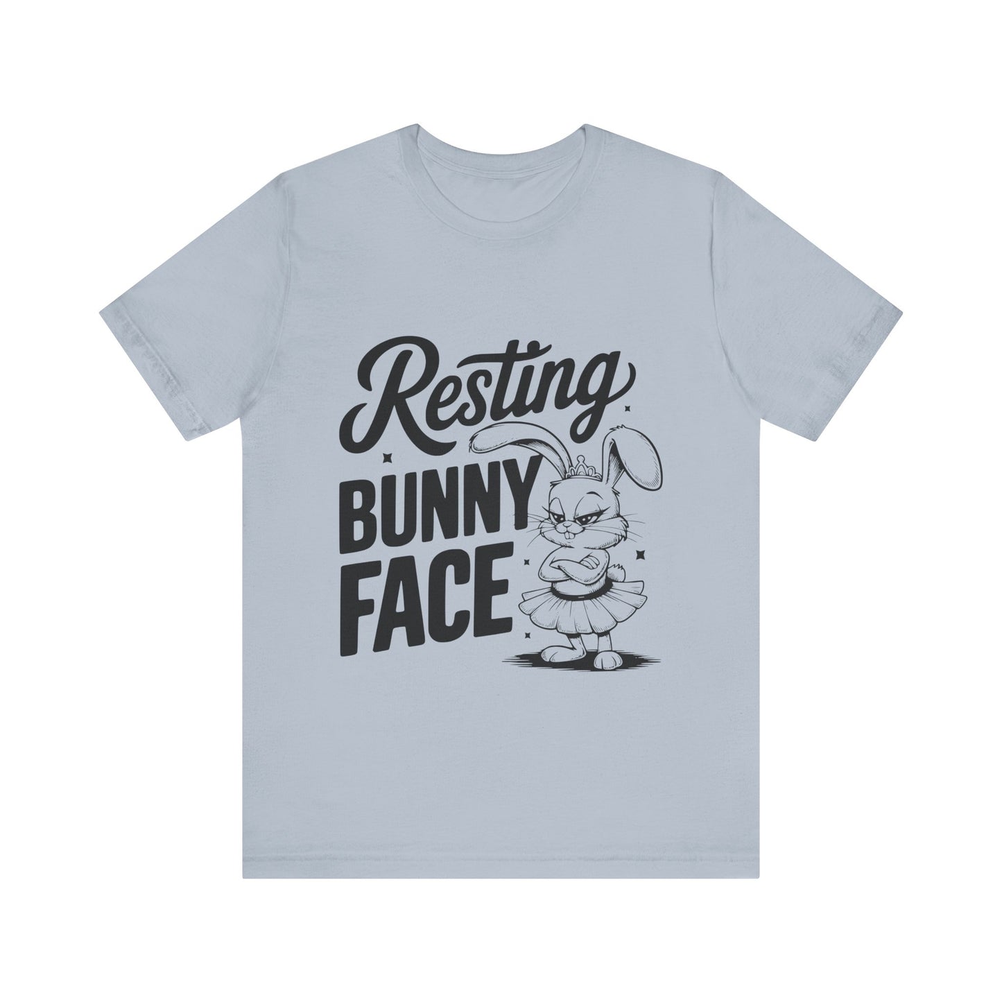 Light Blue Funny Easter Shirt | Resting Bunny Face Women's Tee – Sarcastic & Trendy