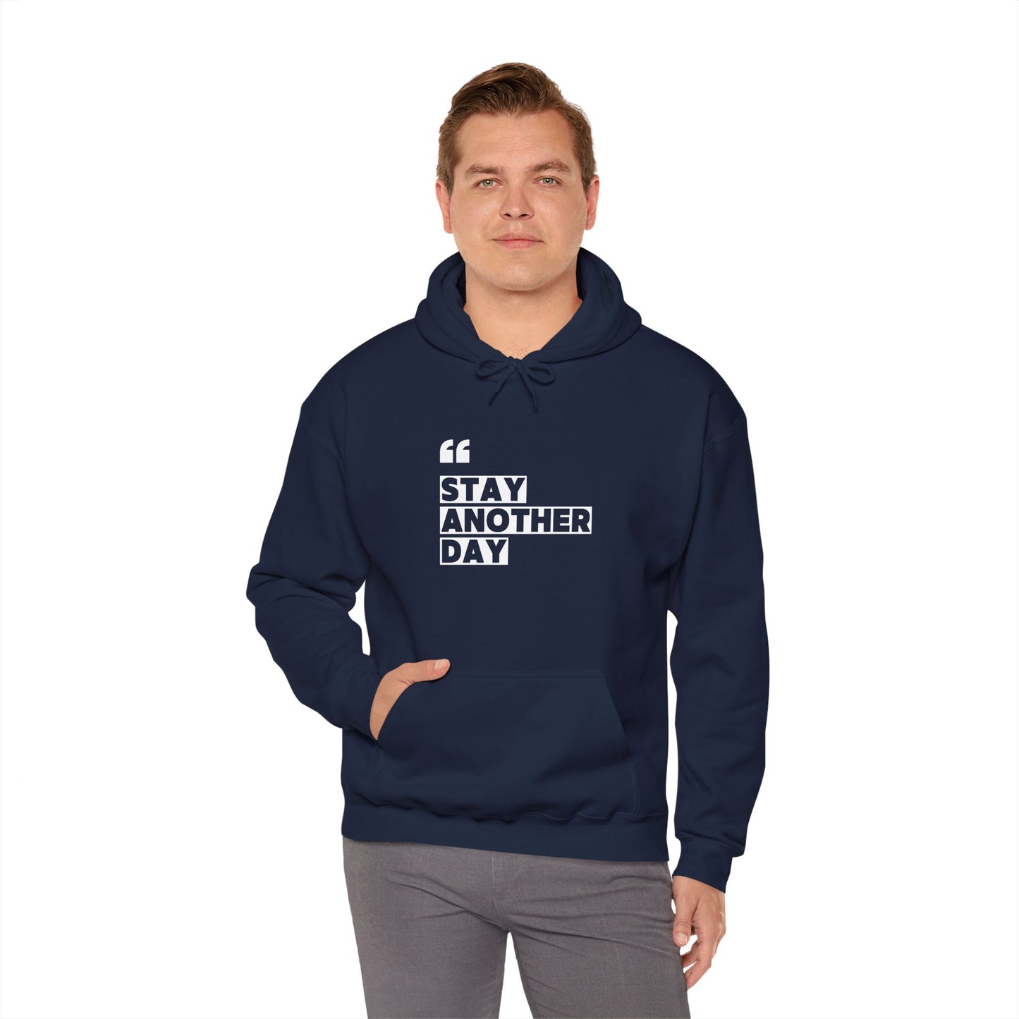 Stay Another Day Navy Hoodie