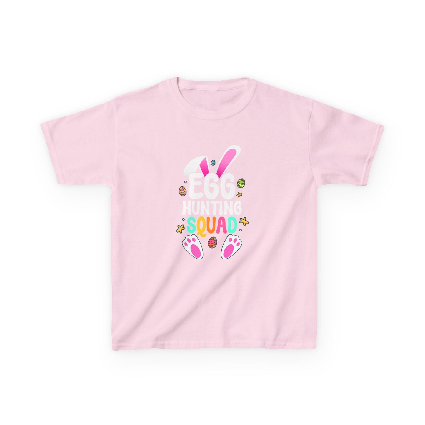 Light Pink Egg Hunting Squad Kids Tee | Matching Easter Shirt for Families