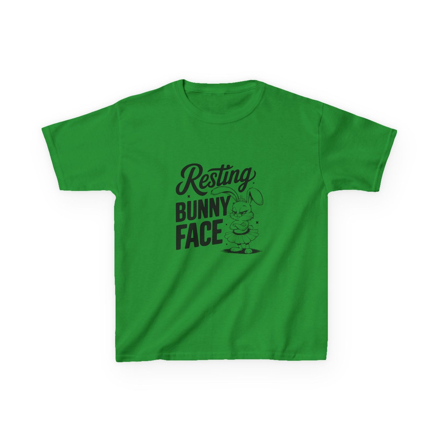Irish Green Resting Bunny Face Kids Easter Shirt | Funny Easter Tee for Kids