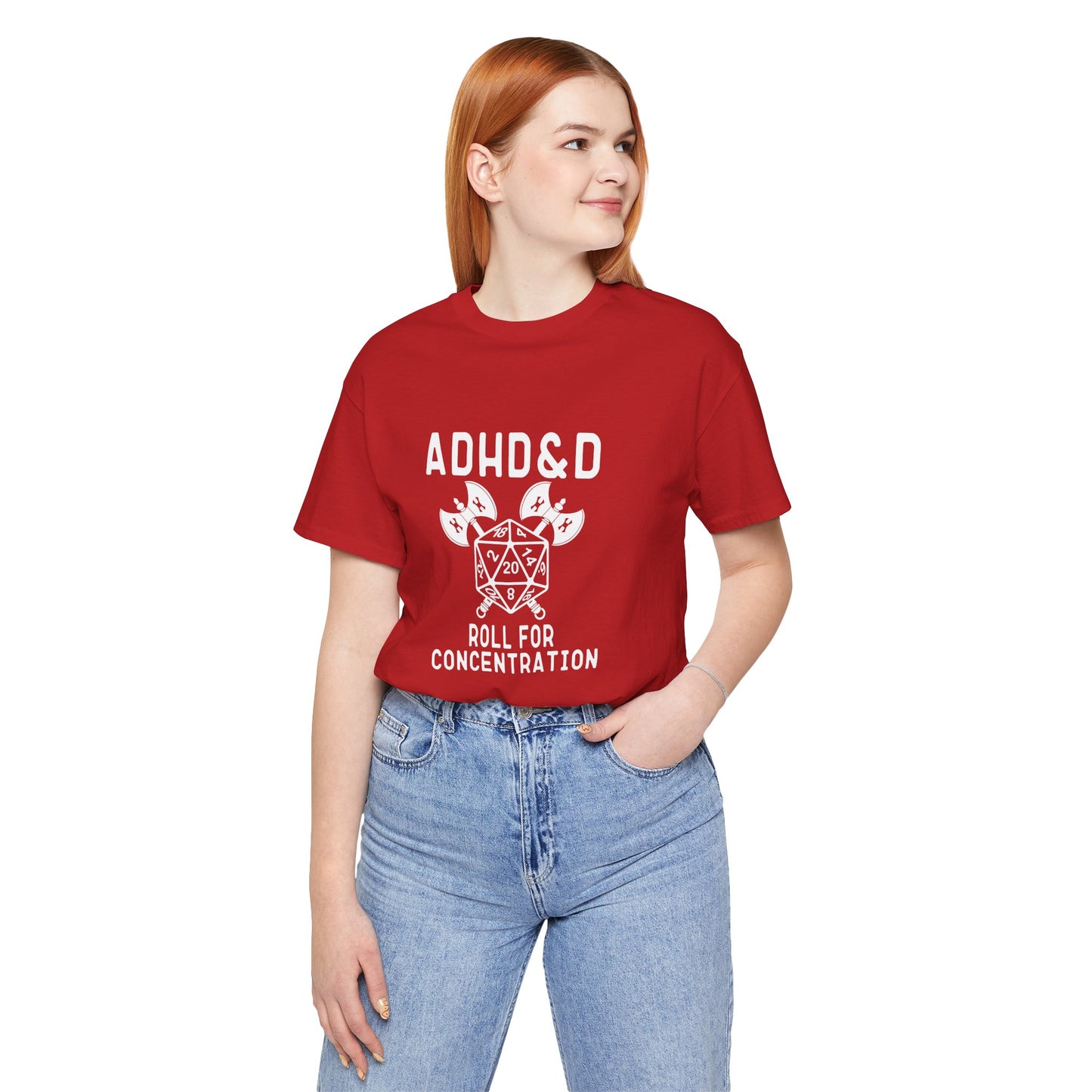 T-Shirt ADHD&D T-Shirt – Funny ADHD Gaming Shirt with Dice and Axes