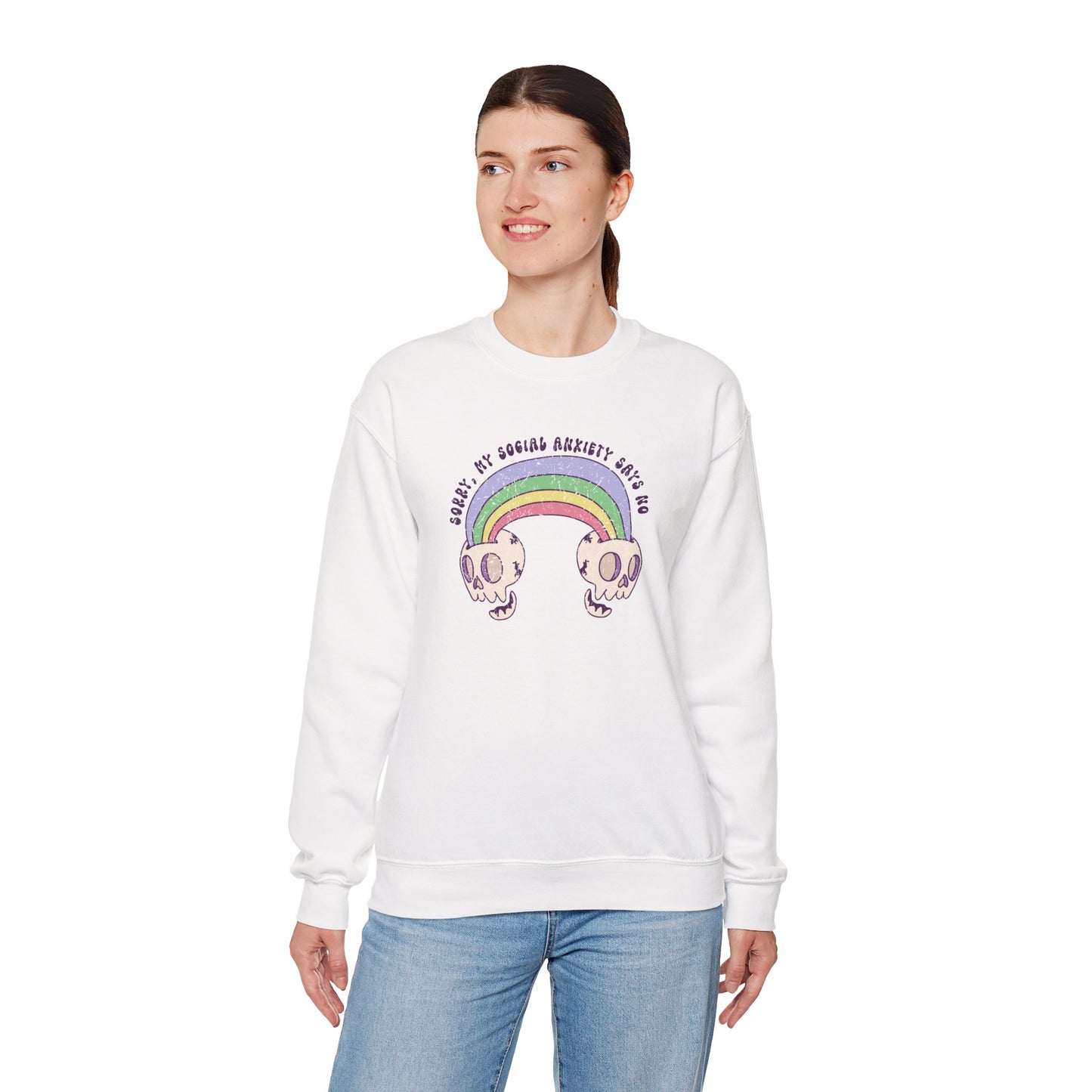 Sweatshirt Sorry My Social Anxiety Says No - Gothic-Inspired Anxiety Sweatshirt