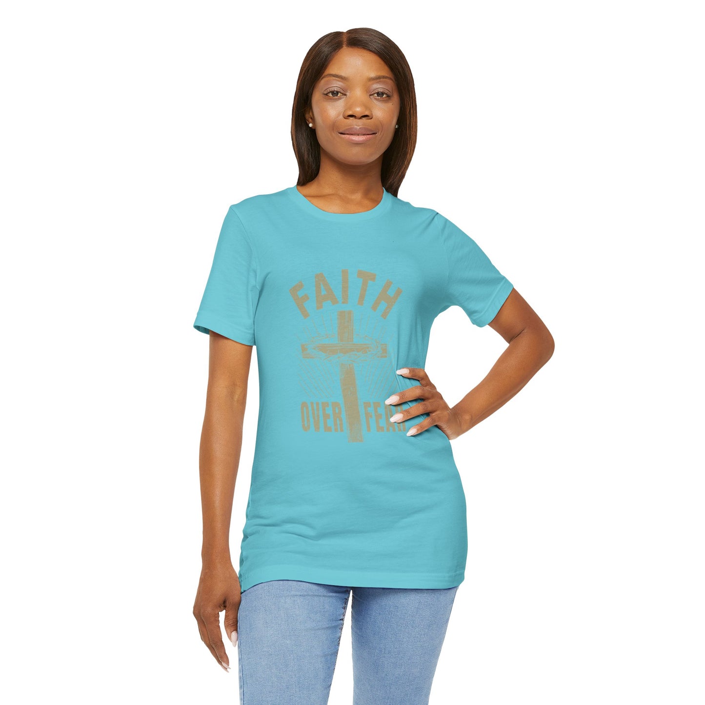 Empowering Message Tee – Faith Over Fear Shirt for Men & Women