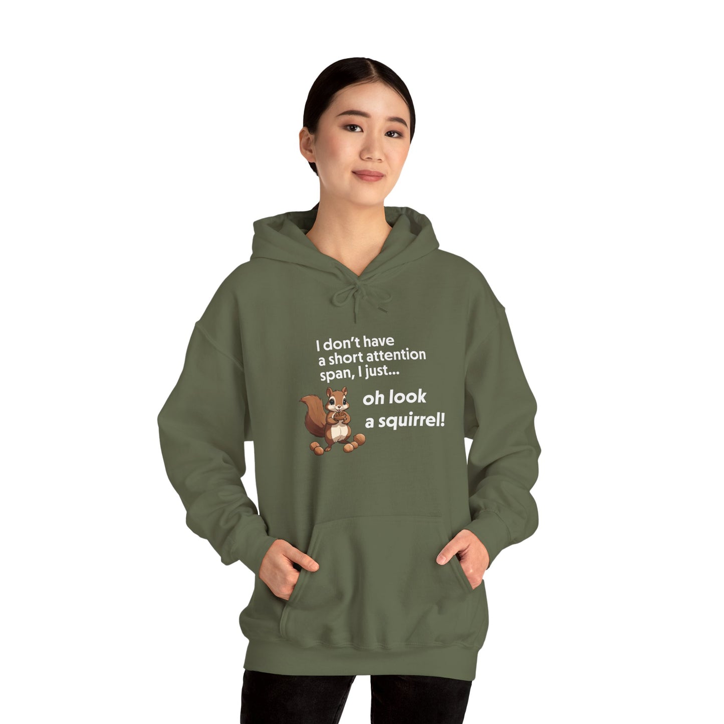 Hoodie I Don’t Have a Short Attention Span – Funny ADHD Hoodie with Squirrel