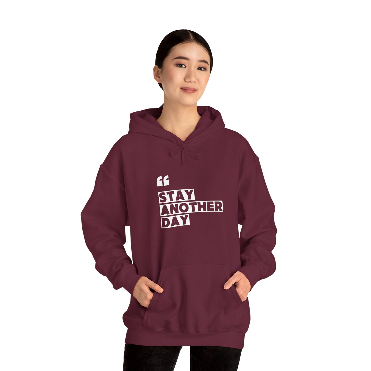 Stay Another Day Maroon Hoodie