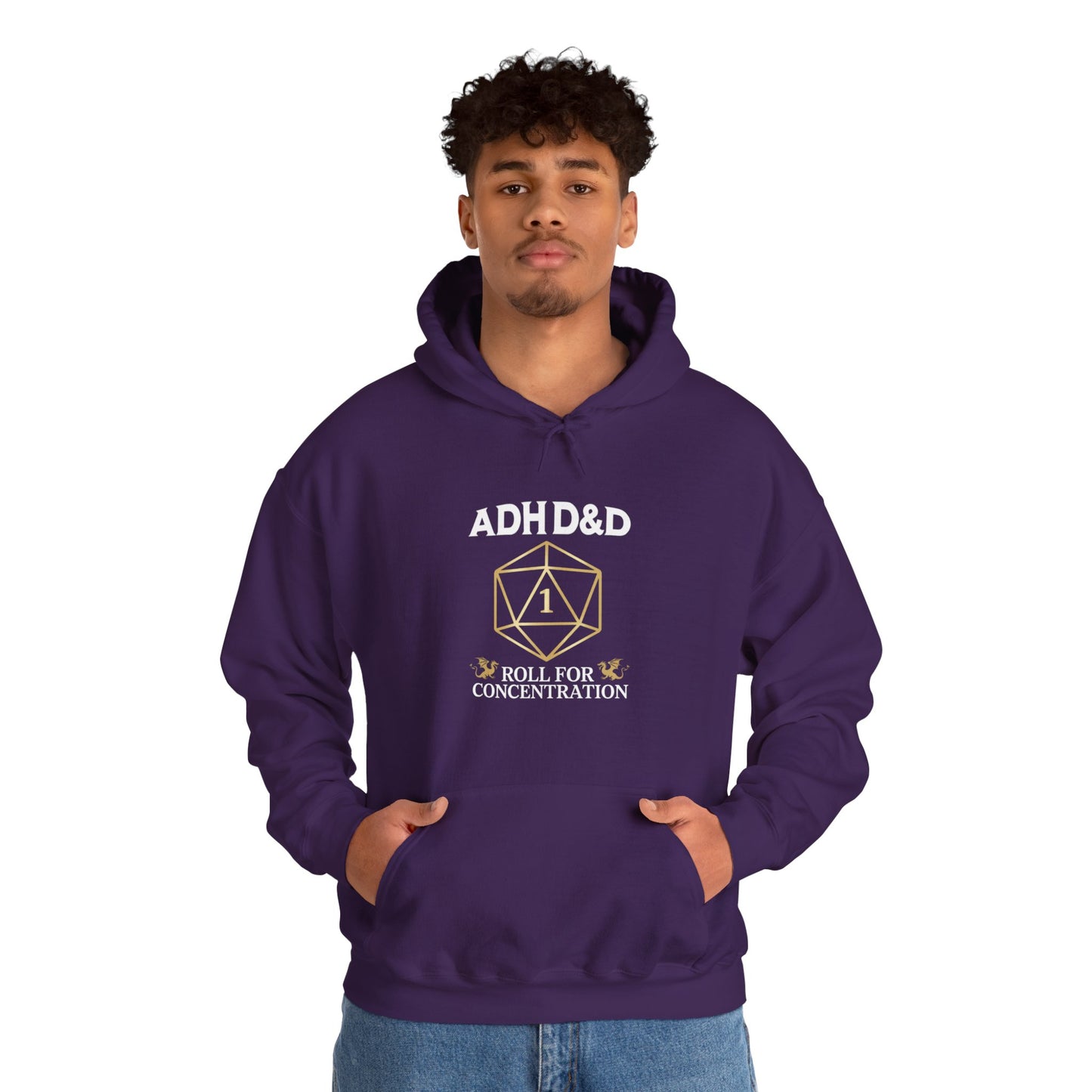 Hoodie ADHD&D Roll for Concentration Hoodie – Funny ADHD Graphic Hoodie