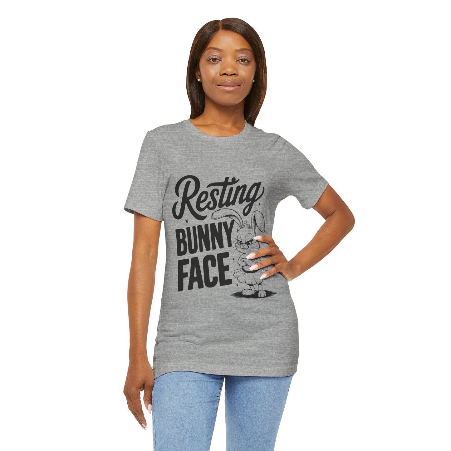 Funny Easter Shirt | Resting Bunny Face Women's Tee – Sarcastic & Trendy