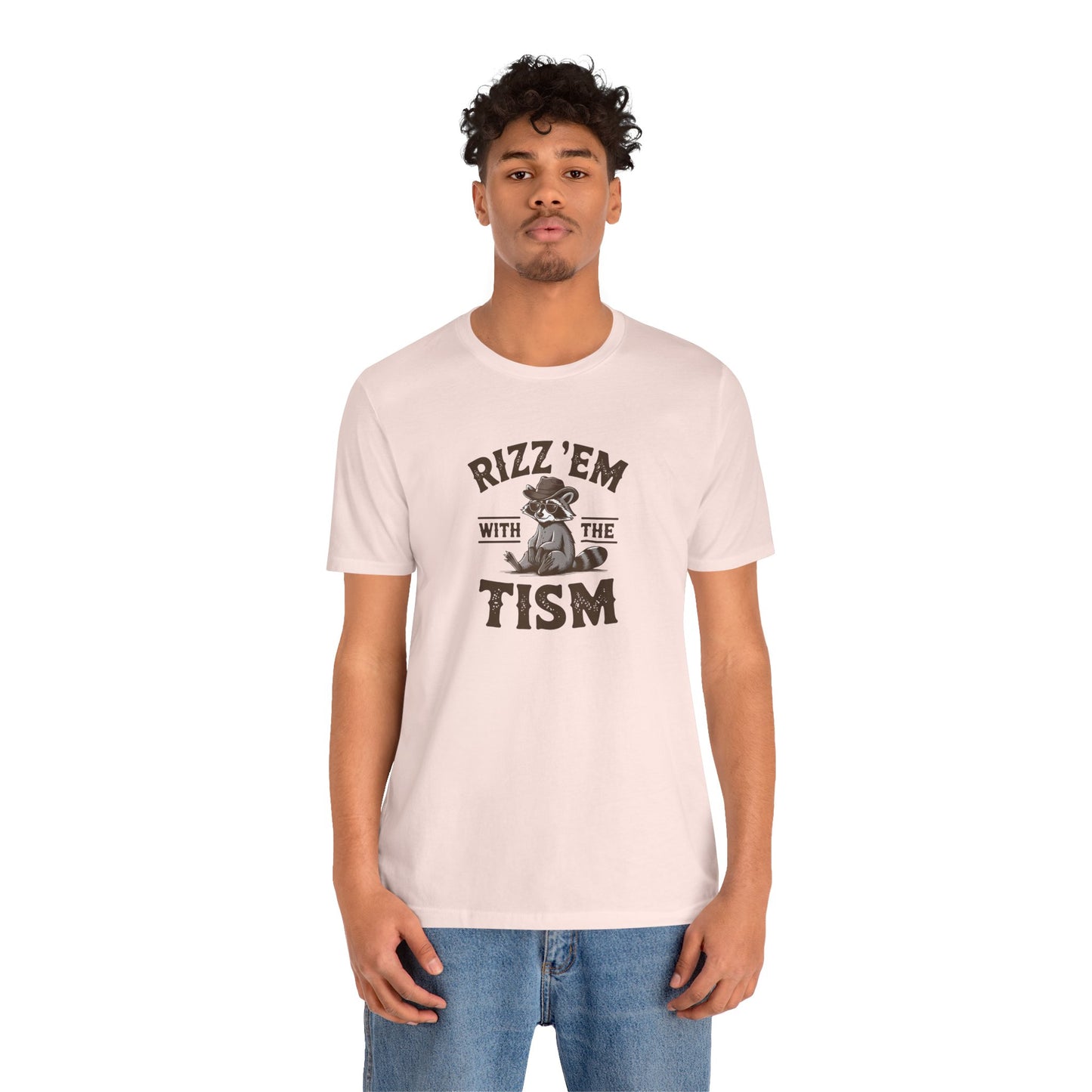 T-Shirt Rizz 'Em with the Tism Funny Raccoon Autism T Shirt for Young Adults