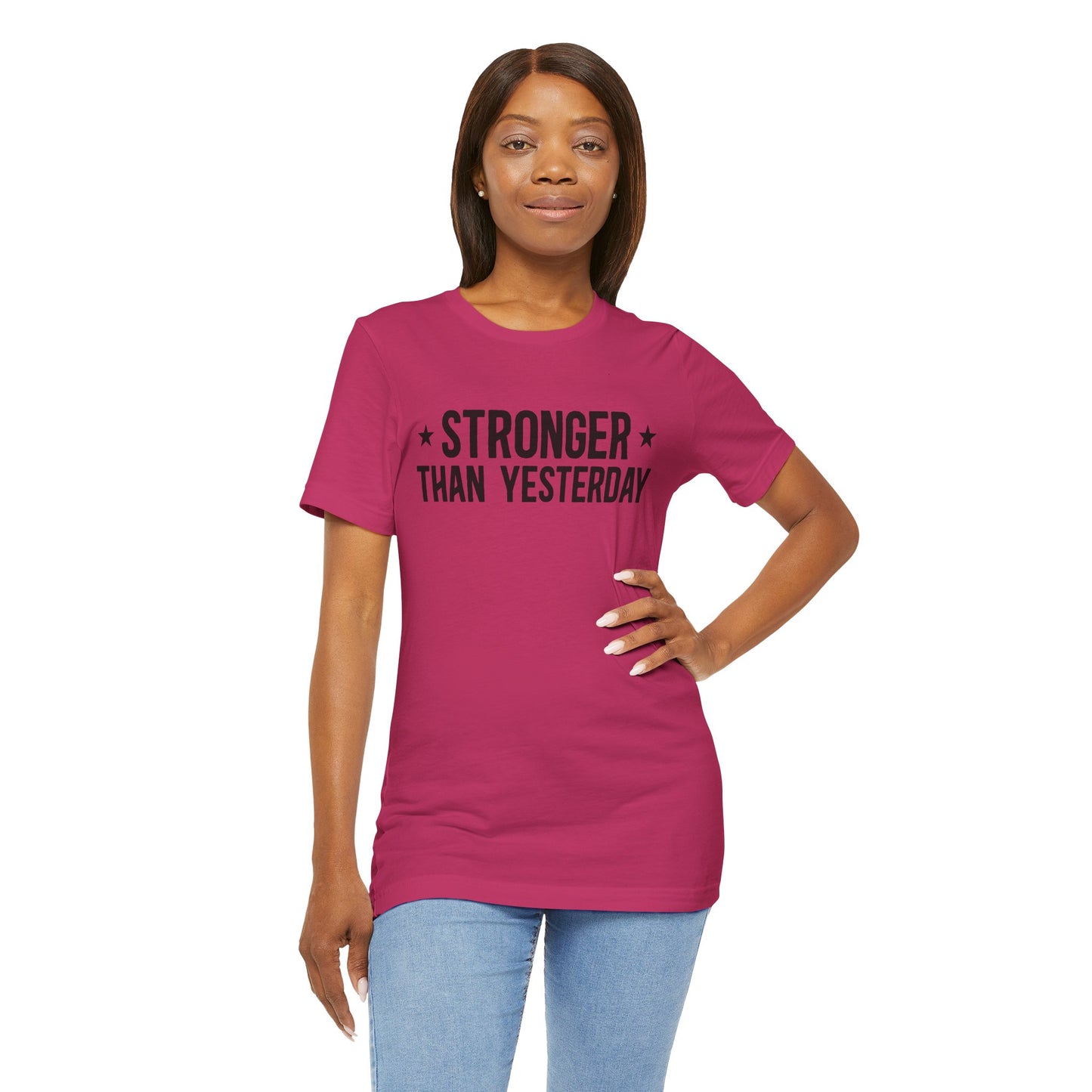 Empowering Tee – Stronger Than Yesterday Graphic T-Shirt
