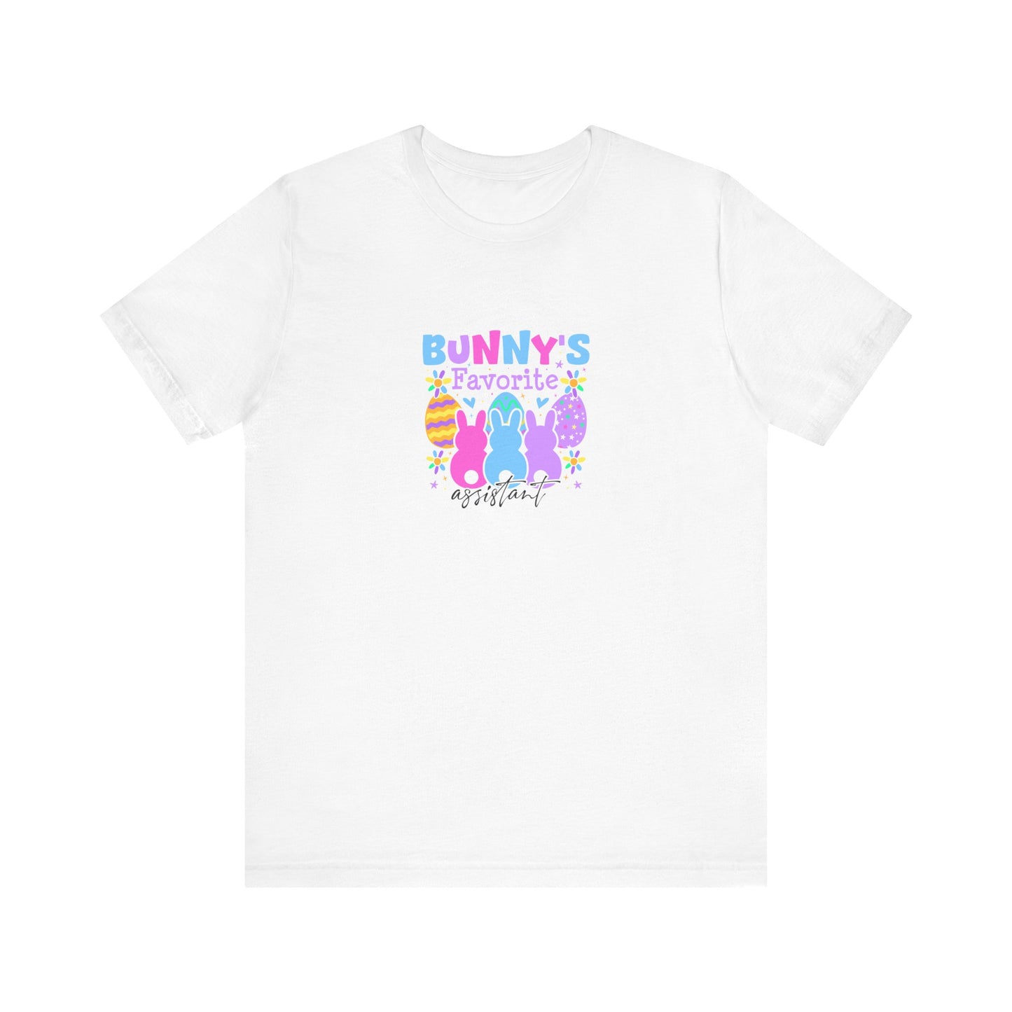 White Women Easter Shirt – Bunny's Favorite Assistant Funny Bunny Tee