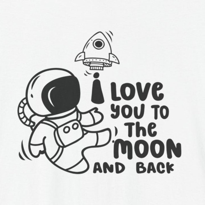 T-Shirt Romantic Message Tee – I Love You to the Moon and Back Shirt