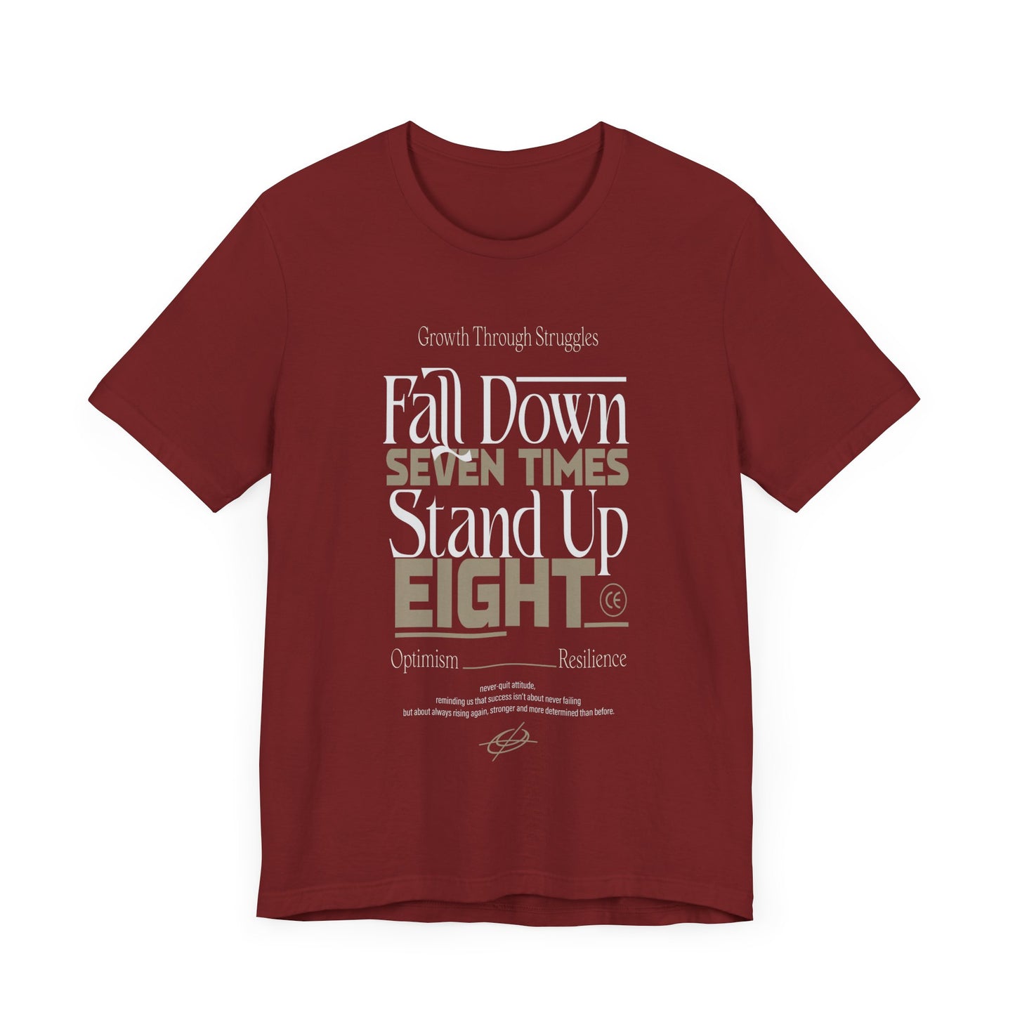 Motivational Quote Shirt – Fall Down Seven Times Stand Up Eight