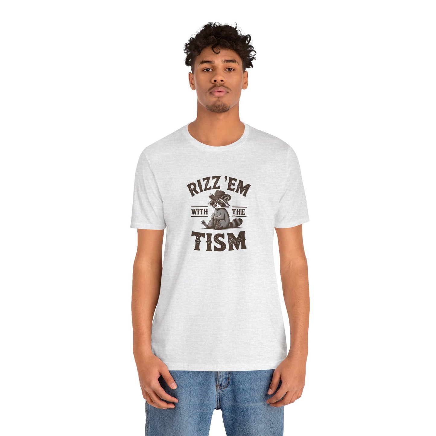 T-Shirt Rizz 'Em with the Tism Funny Raccoon Autism T Shirt for Young Adults