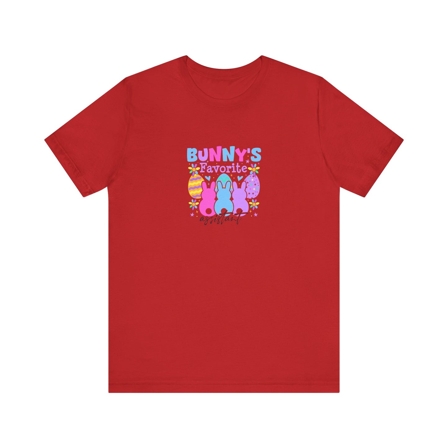 Red Women Easter Shirt – Bunny's Favorite Assistant Funny Bunny Tee