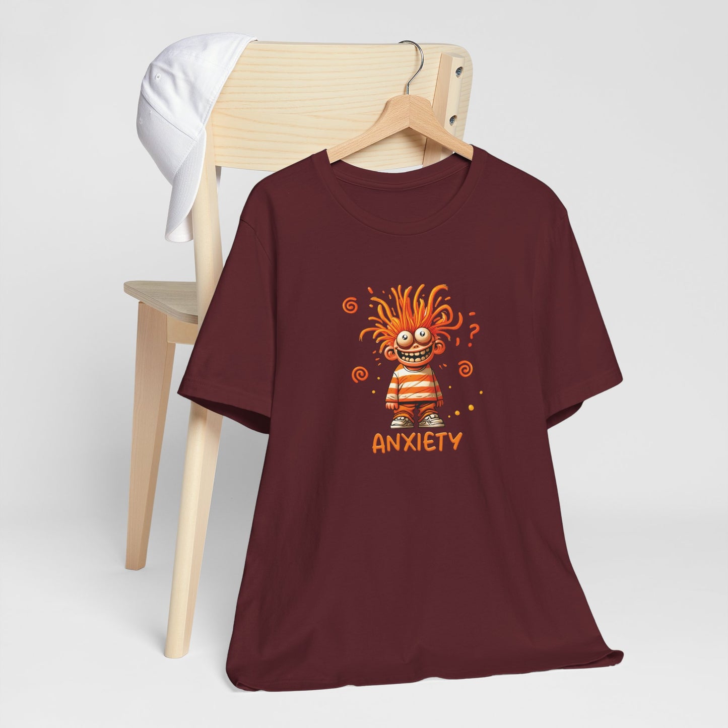 T-Shirt ANXIETY Cartoon Funny Anxiety Shirt — Mental Health Graphic Tee