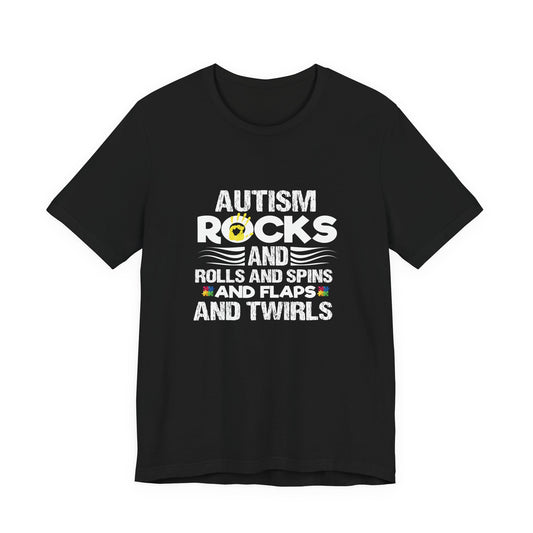 T-Shirt Autism Rocks and Rolls – Funny Neurodivergent Autism T Shirt