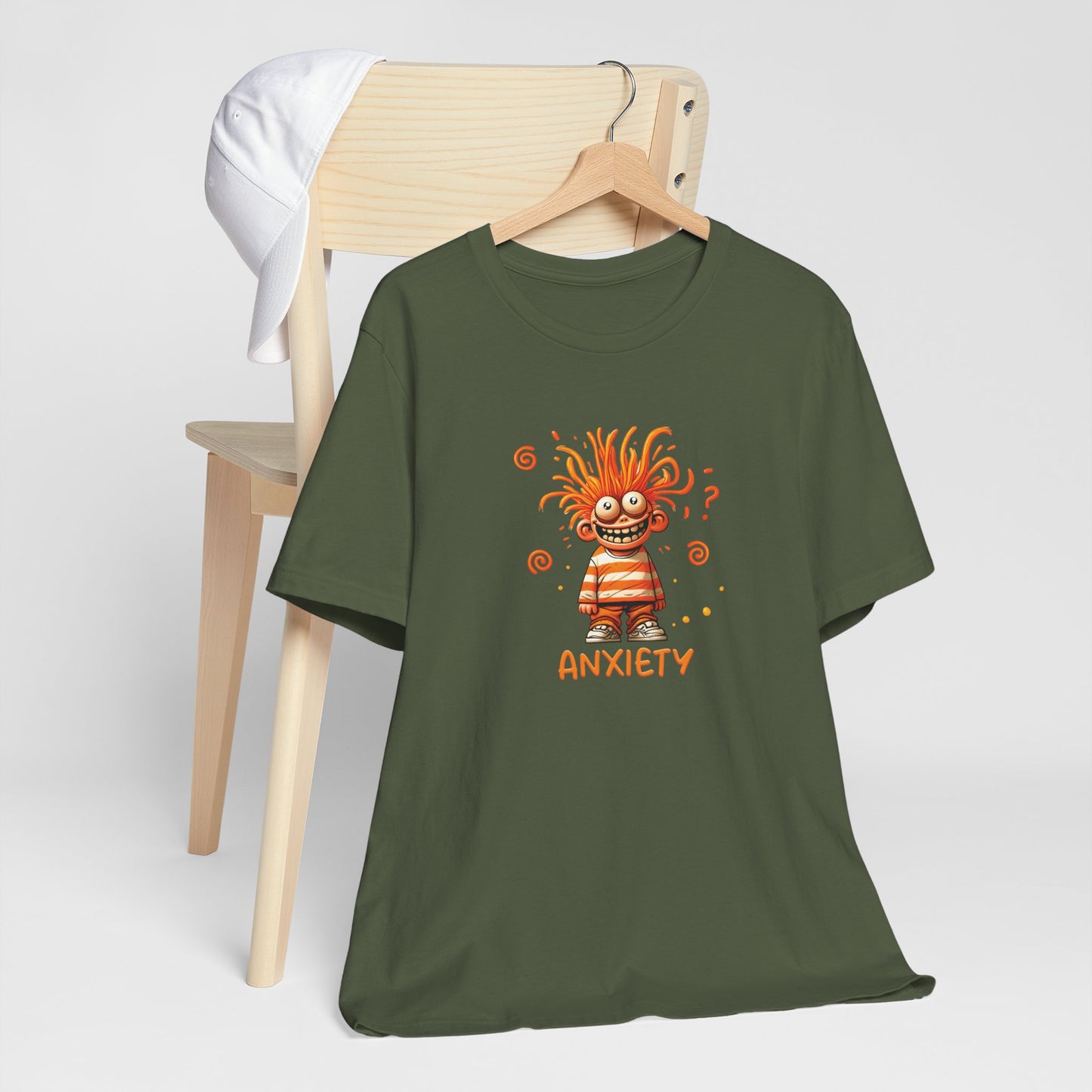 T-Shirt ANXIETY Cartoon Funny Anxiety Shirt — Mental Health Graphic Tee