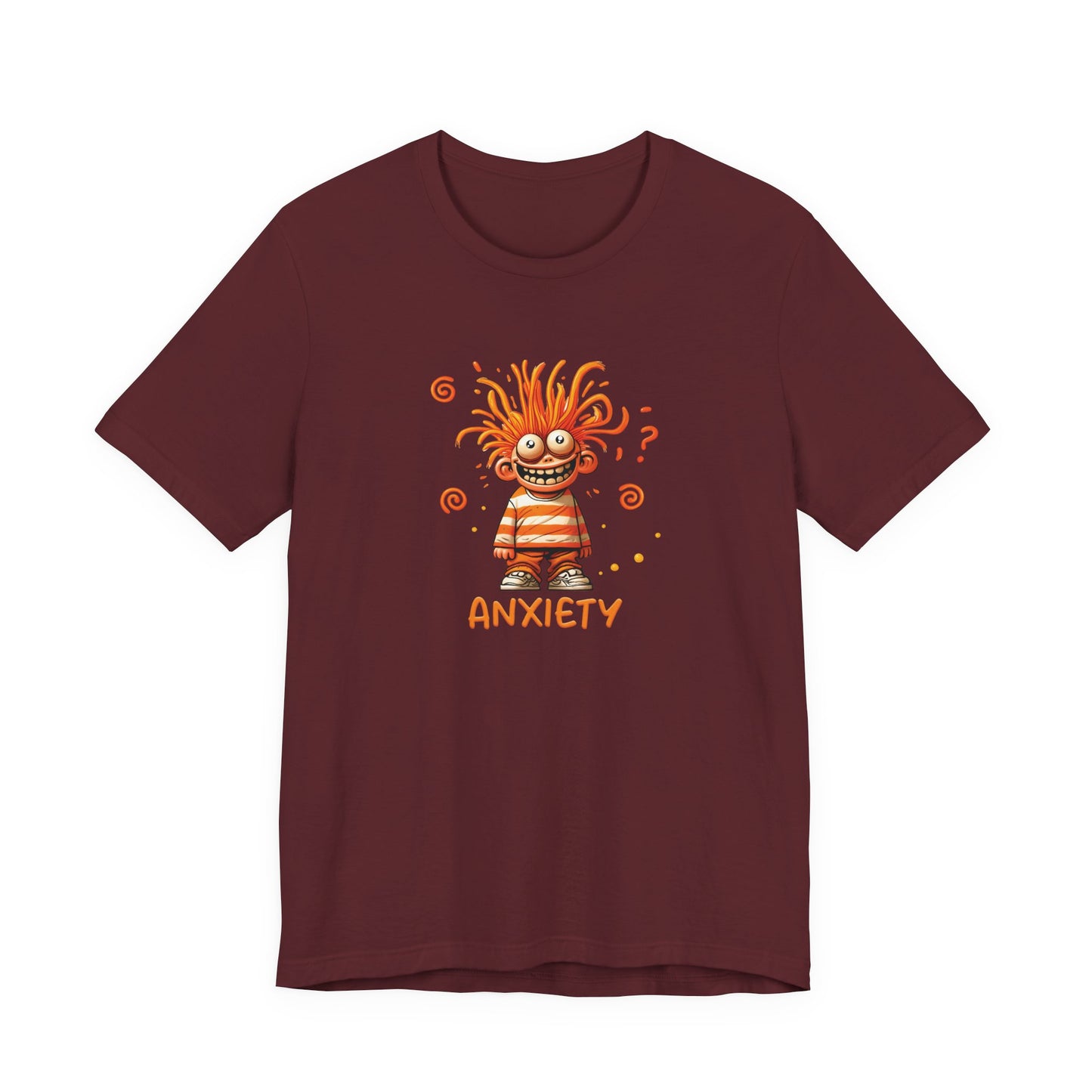 T-Shirt ANXIETY Cartoon Funny Anxiety Shirt — Mental Health Graphic Tee