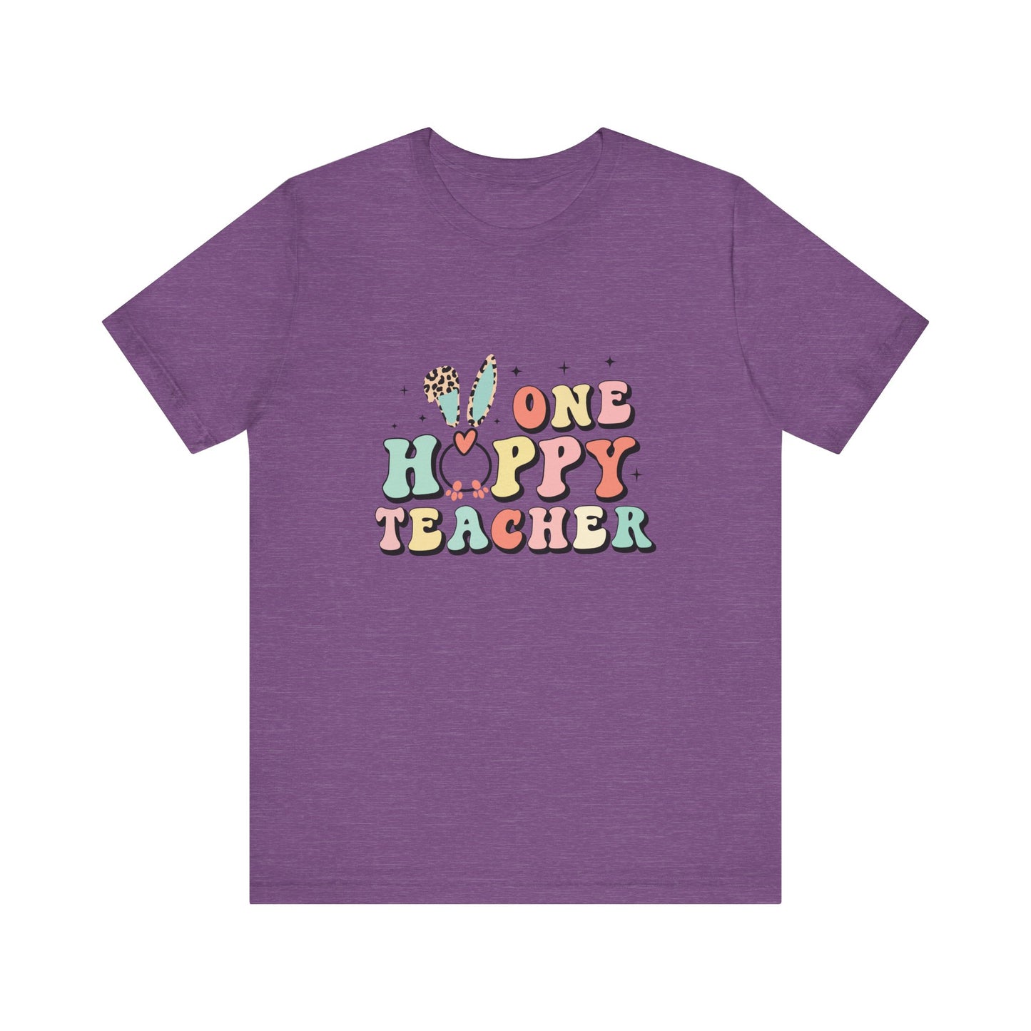 Heather Team Purple Teacher Easter Shirt – One Hoppy Teacher Bunny Tee