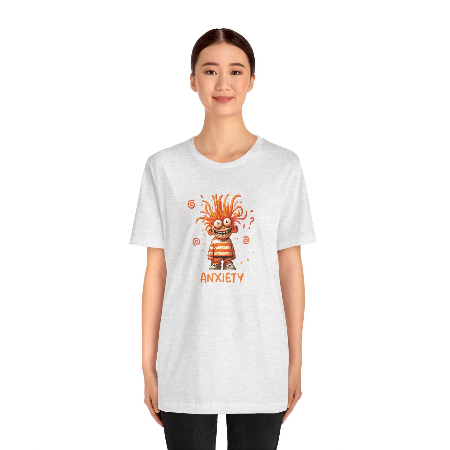 T-Shirt ANXIETY Cartoon Funny Anxiety Shirt — Mental Health Graphic Tee