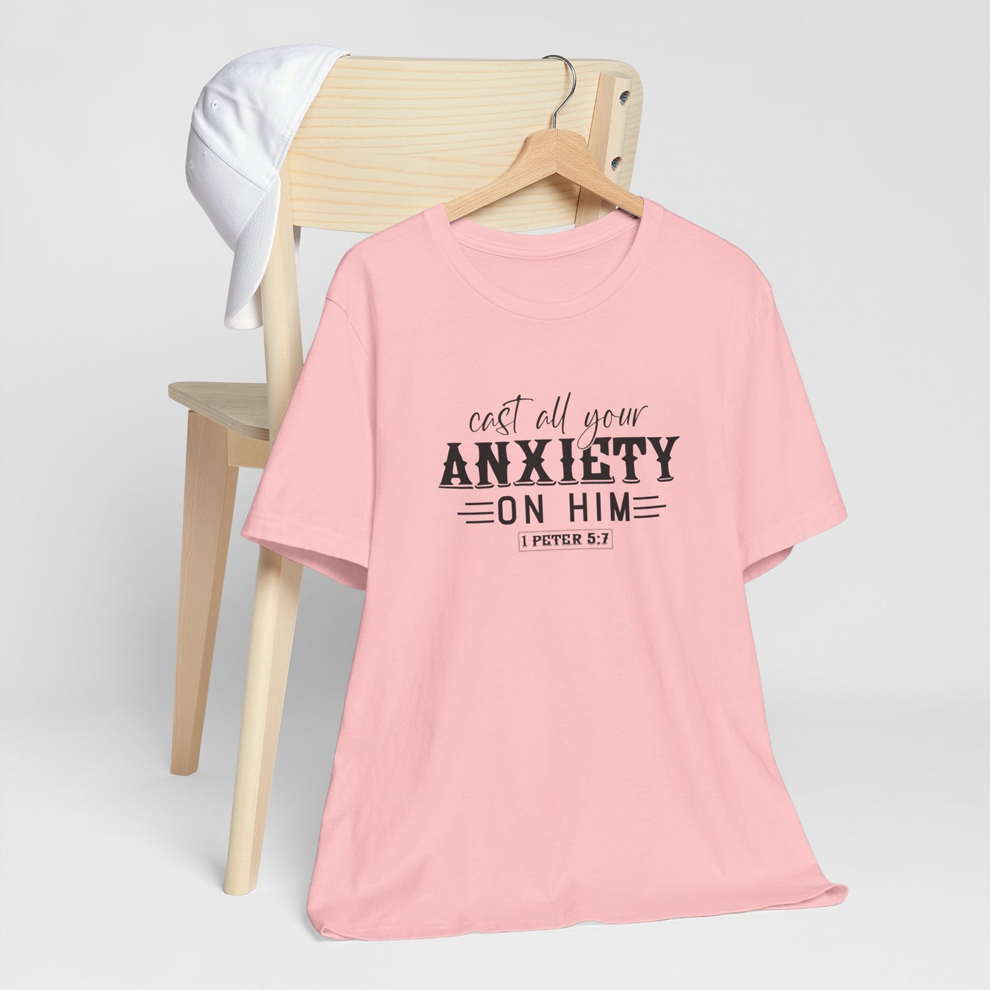 T-Shirt Cast All Your Anxiety on Him Anxiety Shirt – Christian Bible Verse Tee