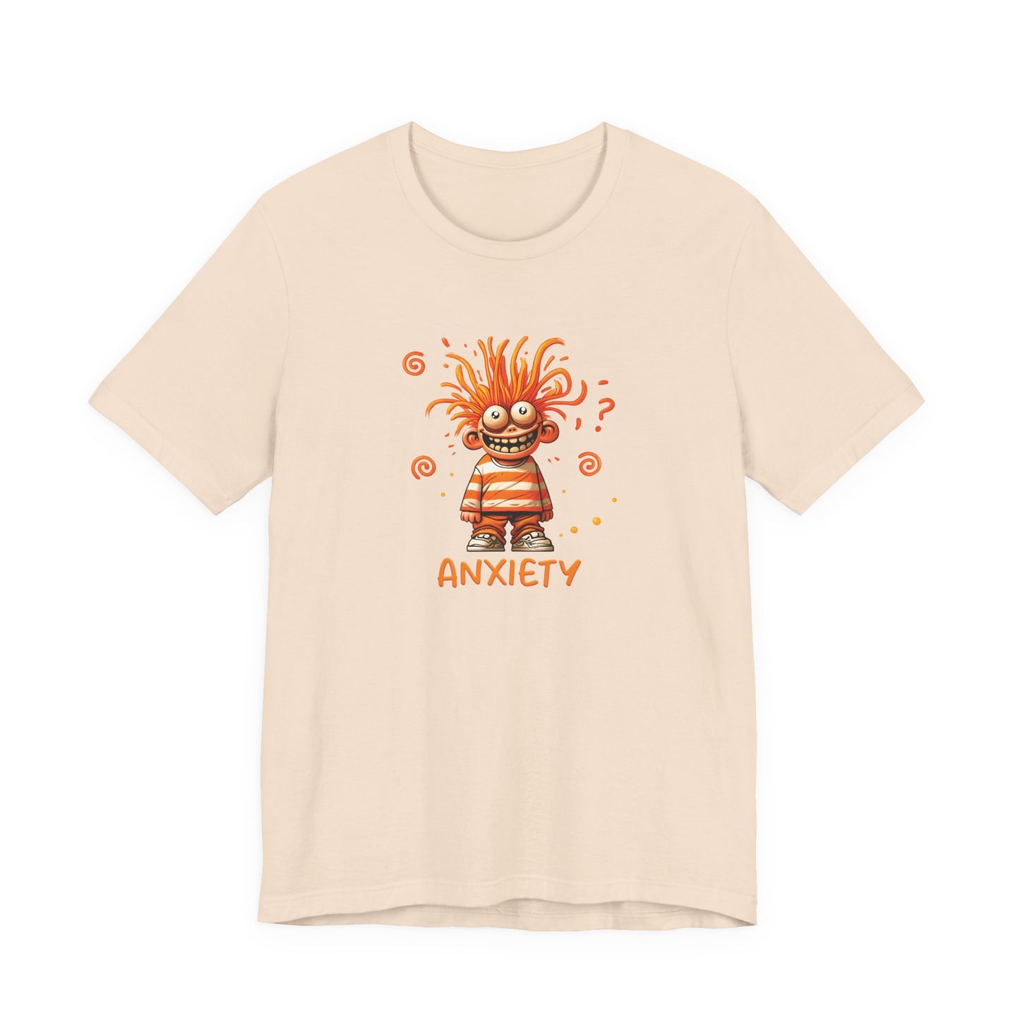 T-Shirt ANXIETY Cartoon Funny Anxiety Shirt — Mental Health Graphic Tee
