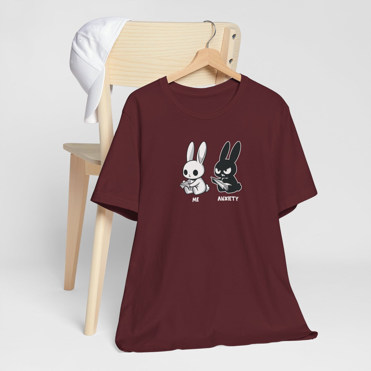 T-Shirt ME vs ANXIETY Rabbit Shirt – Funny Anxiety Shirt for Animal Lovers