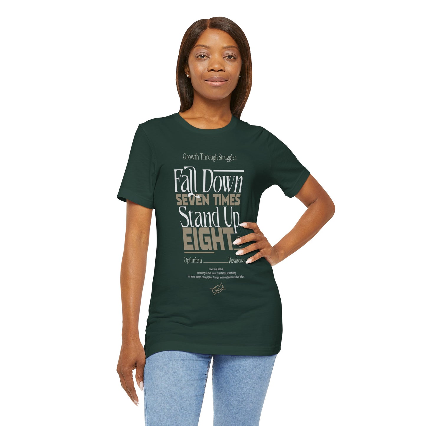 Motivational Quote Shirt – Fall Down Seven Times Stand Up Eight