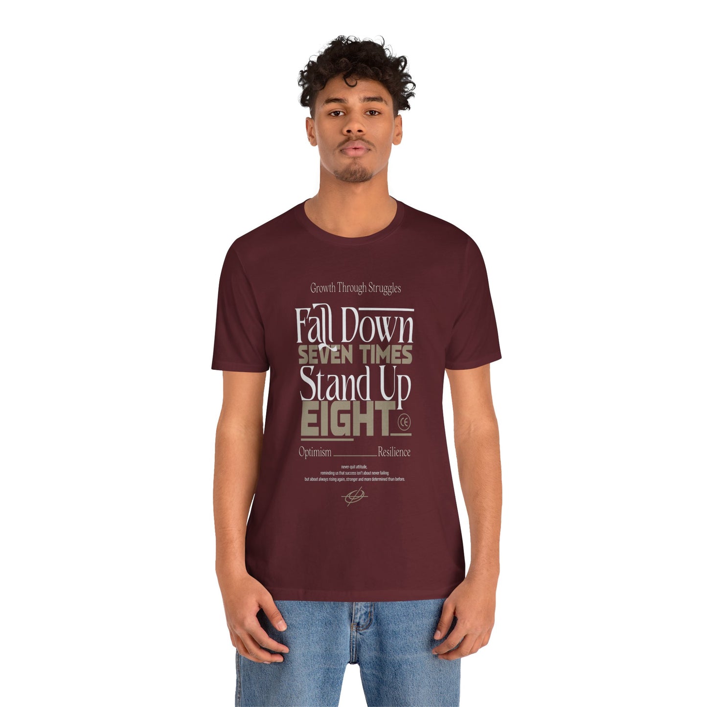 Motivational Quote Shirt – Fall Down Seven Times Stand Up Eight