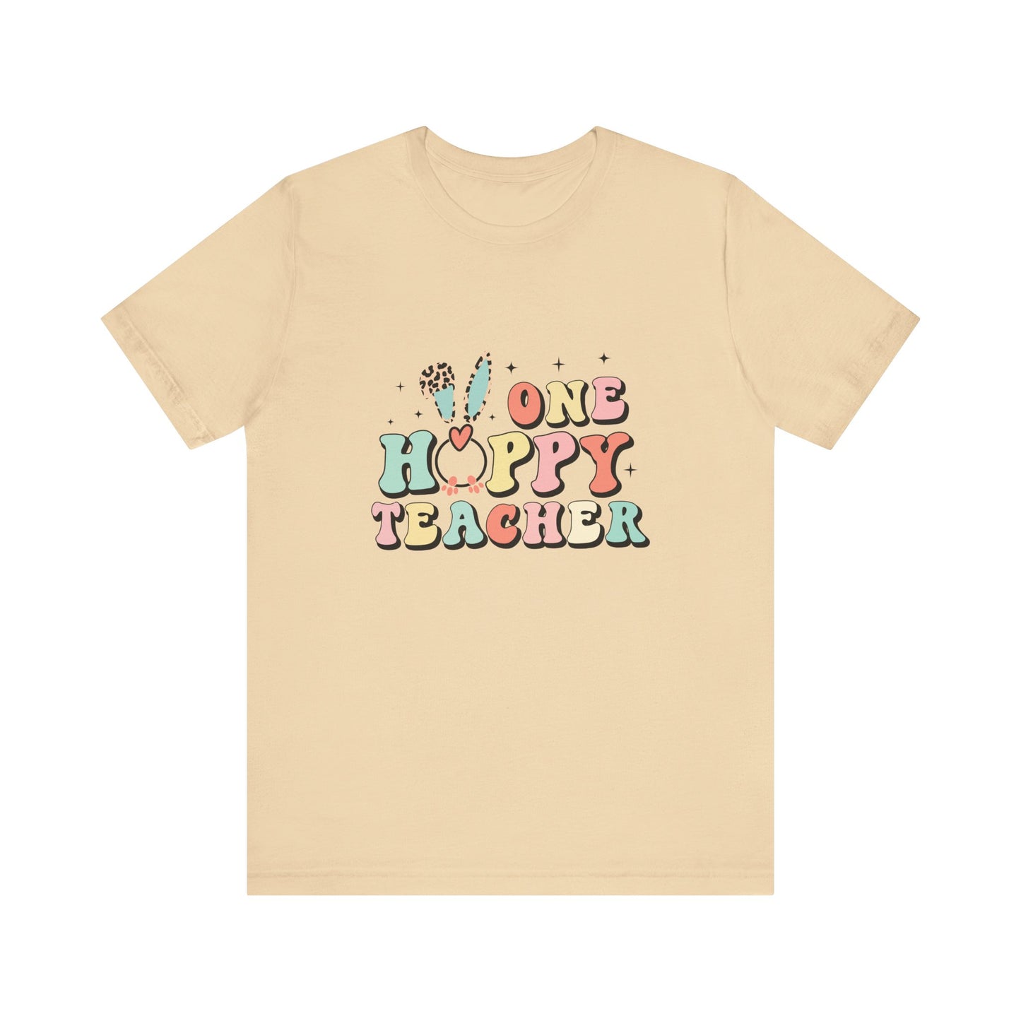 Soft Cream Teacher Easter Shirt – One Hoppy Teacher Bunny Tee
