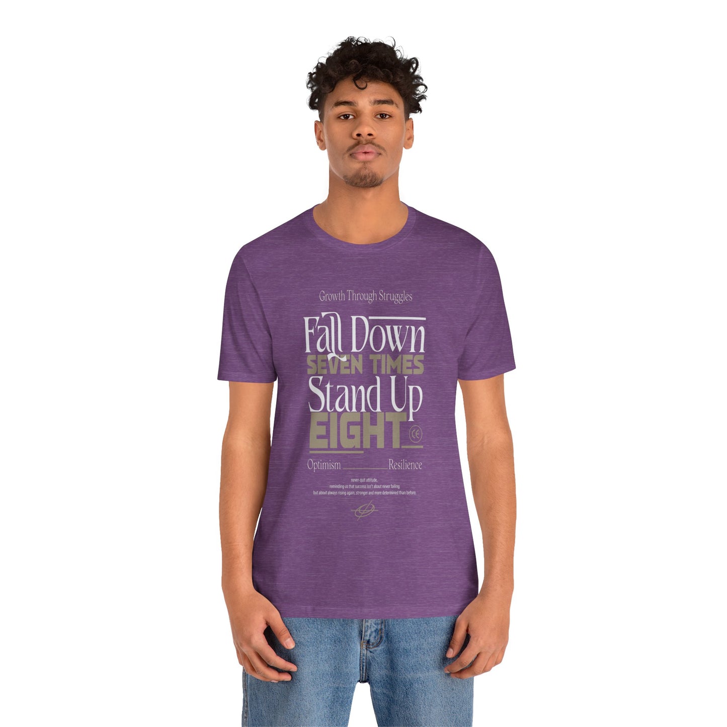 Motivational Quote Shirt – Fall Down Seven Times Stand Up Eight