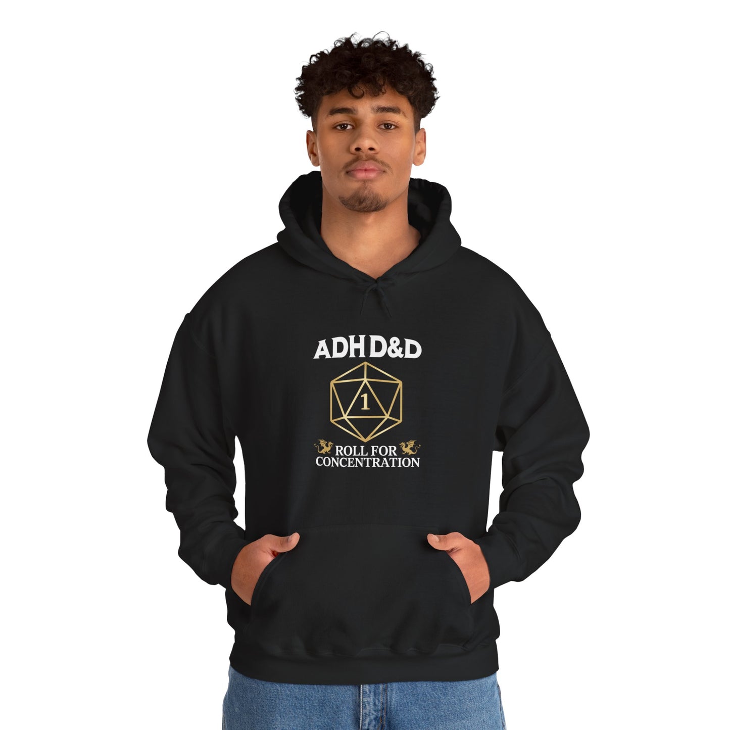 Hoodie ADHD&D Roll for Concentration Hoodie – Funny ADHD Graphic Hoodie