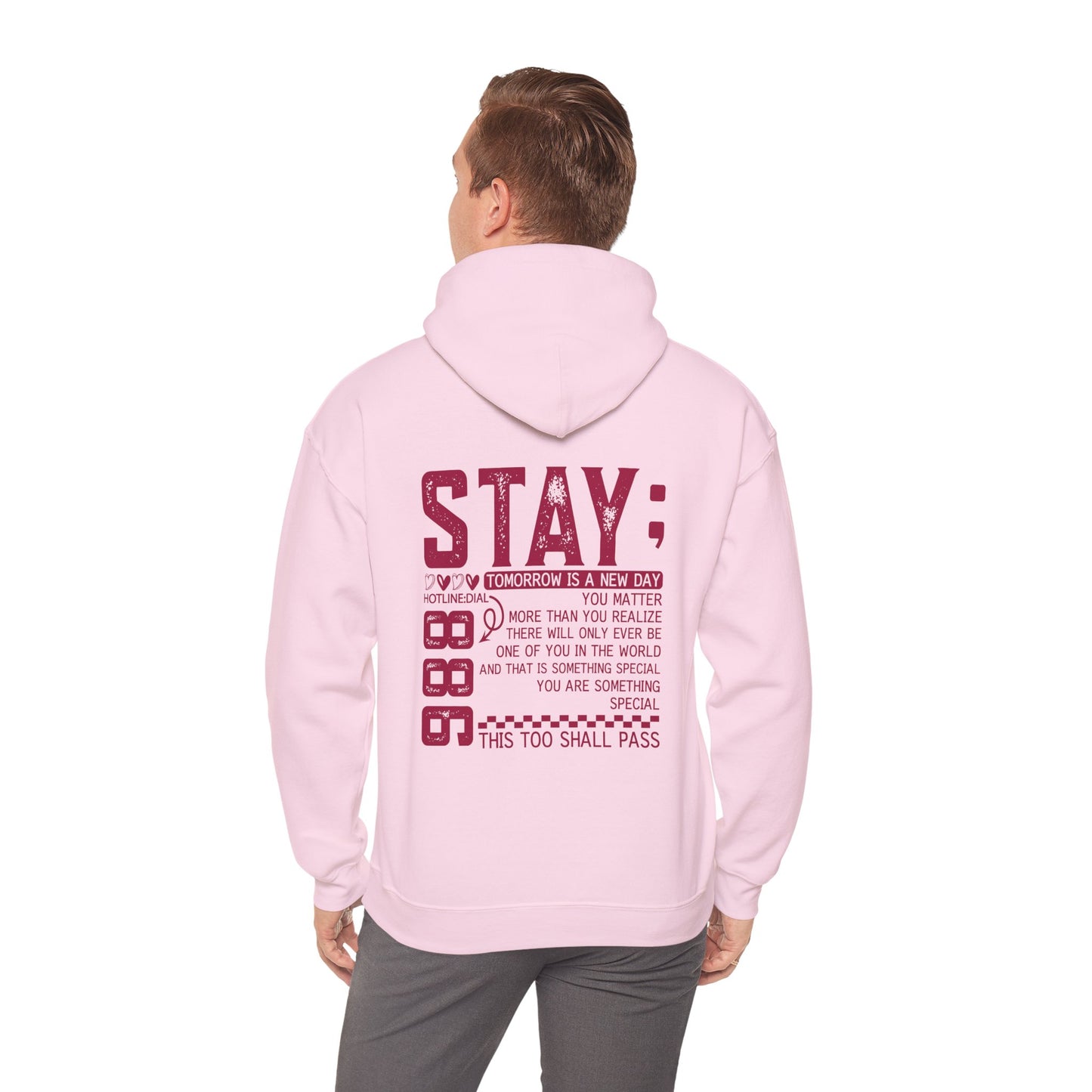 Stay, You Matter – Mental Health Matters Hoodie With Back Print