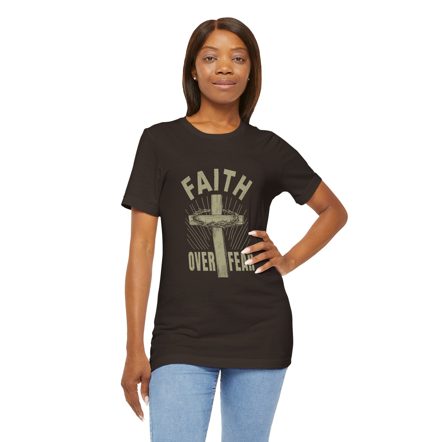 Empowering Message Tee – Faith Over Fear Shirt for Men & Women