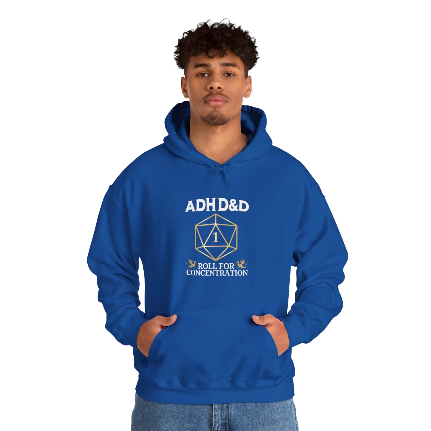 Hoodie ADHD&D Roll for Concentration Hoodie – Funny ADHD Graphic Hoodie