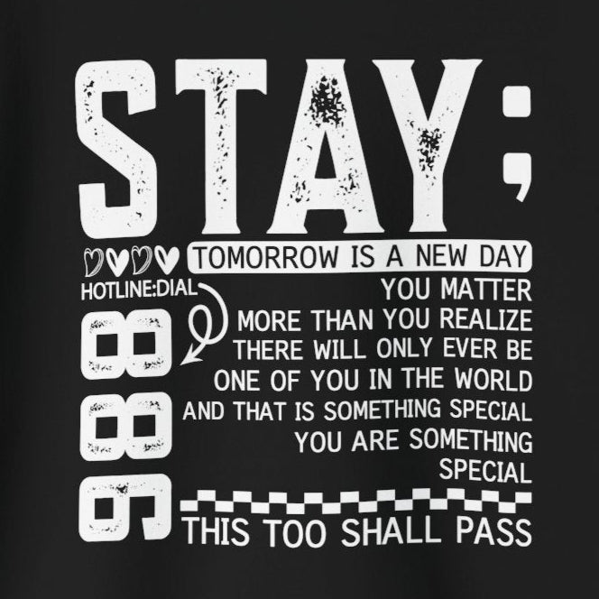Hoodie Stay, You Matter – Mental Health Matters Hoodie With Back Print